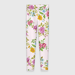 Леггинсы женские Розовый букеты, цвет: 3D-принт