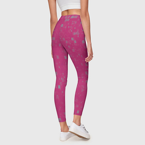 Женские легинсы Color pink brown squares / 3D-принт – фото 4