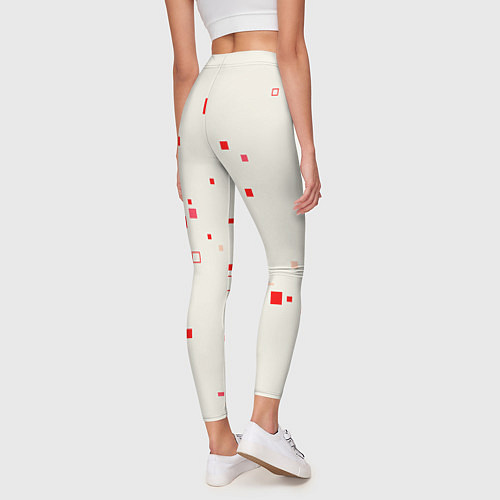 Женские легинсы Color white red shapes / 3D-принт – фото 4