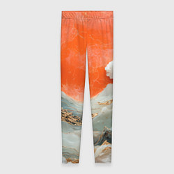 Леггинсы женские Японский пейзаж абстракция, цвет: 3D-принт