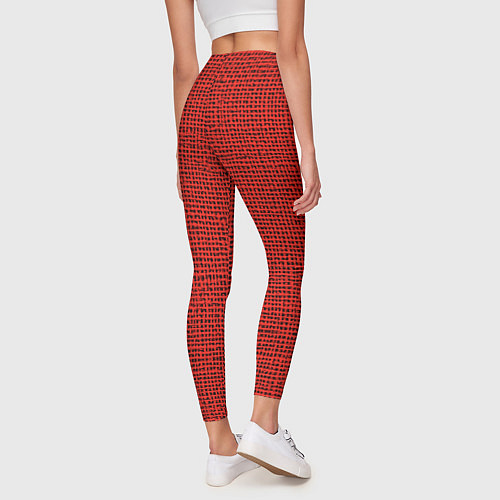 Женские легинсы Мешковина красная имитация / 3D-принт – фото 4