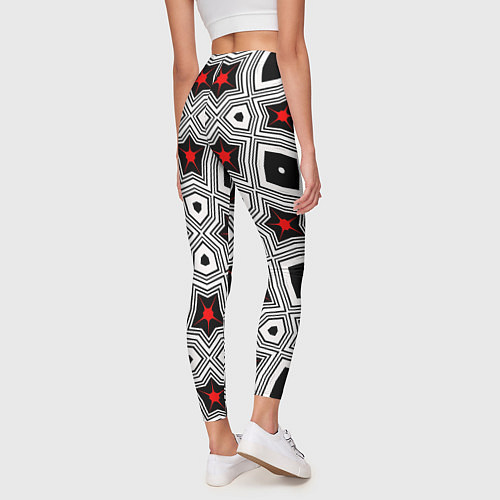 Женские легинсы Звезды в геометрической абстракции / 3D-принт – фото 4