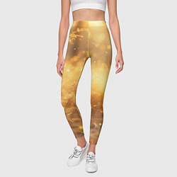 Леггинсы женские Золотые лучи солнца на рассвете, цвет: 3D-принт — фото 2