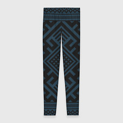 Леггинсы женские Славянские узоры на черном, цвет: 3D-принт
