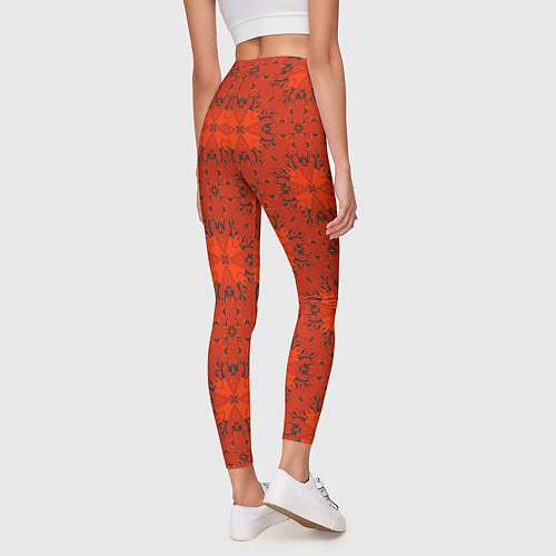 Женские легинсы Цветочно-геометрический яркий калейдоскоп / 3D-принт – фото 4
