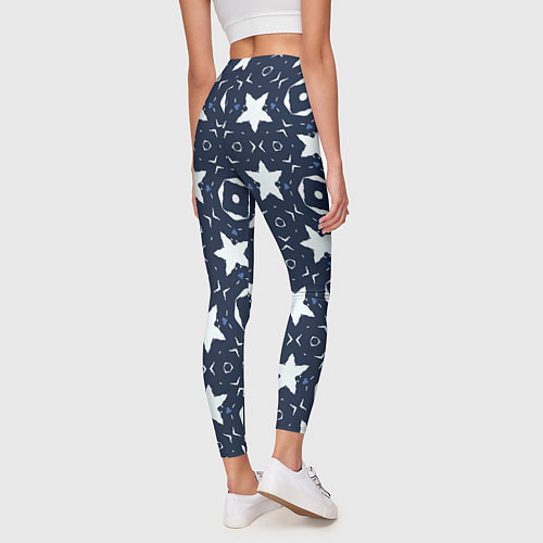 Женские легинсы Звезды, квадраты, сердечки / 3D-принт – фото 4