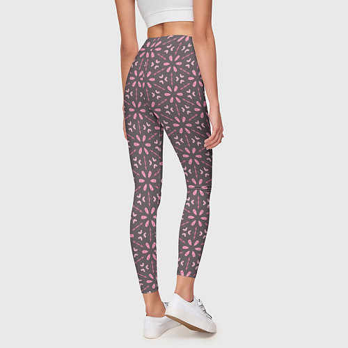 Женские легинсы Шестиугольники с цветочными перекрестиями / 3D-принт – фото 4