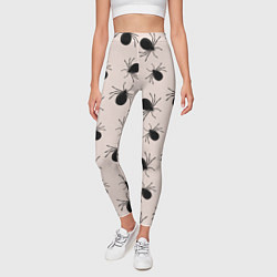 Леггинсы женские Паттерн с черными жуками, цвет: 3D-принт — фото 2