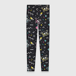 Леггинсы женские Паттерн с черепами и геометрическими фигурами в ст, цвет: 3D-принт