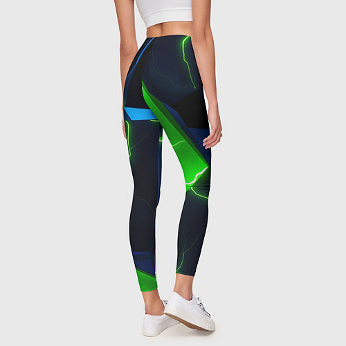 Женские легинсы Neon tile green / 3D-принт – фото 4