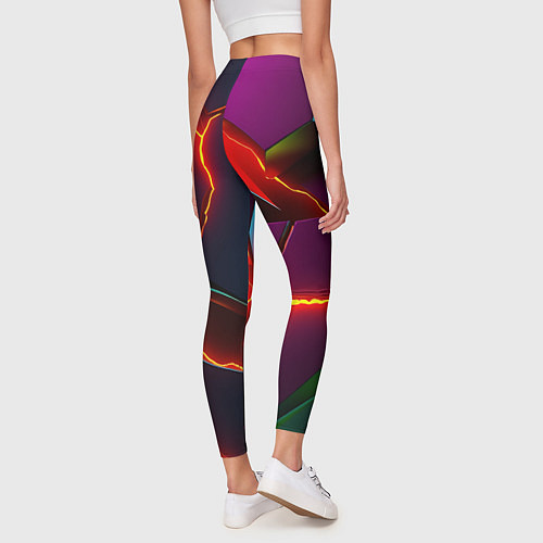 Женские легинсы Fractures multicolored tiles / 3D-принт – фото 4