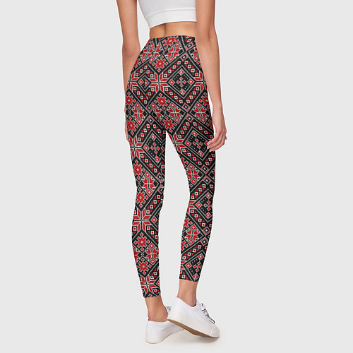 Женские легинсы Славянский стиль - орнамент / 3D-принт – фото 4