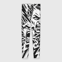 Женские легинсы Свирепые лица и молнии - нейроарт