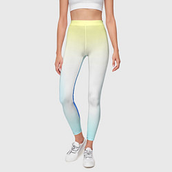 Леггинсы женские Color yellow blue white, цвет: 3D-принт — фото 2