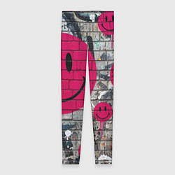 Леггинсы женские Розовые смайлы граффити, цвет: 3D-принт