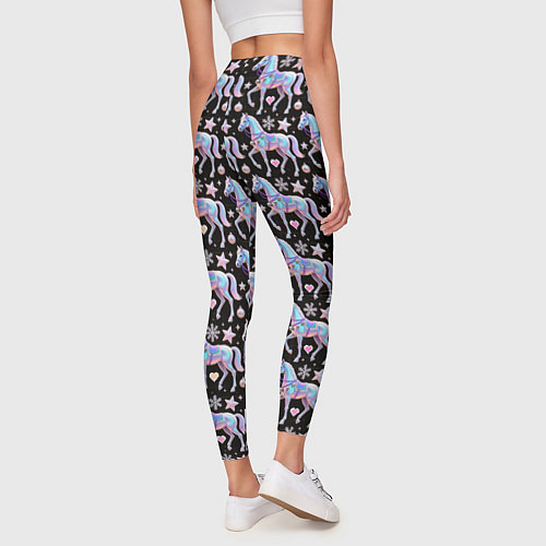 Женские легинсы Новогодние лошади y2k / 3D-принт – фото 4