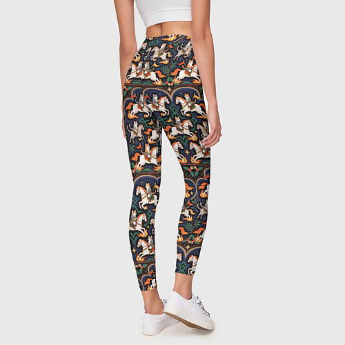Женские легинсы Новогодние коты всадники на лошади / 3D-принт – фото 4