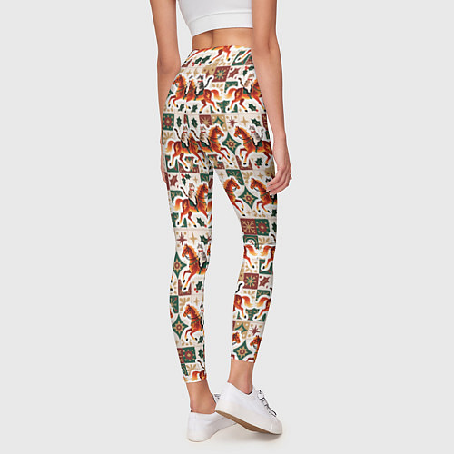 Женские легинсы Винтажные коты всадники на лошади / 3D-принт – фото 4