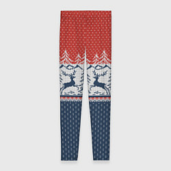 Женские легинсы Вязаный узор с оленями