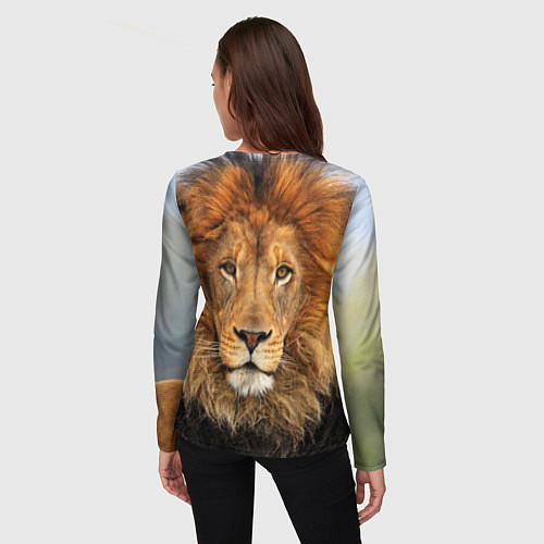 Женский лонгслив Красавец лев / 3D-принт – фото 4