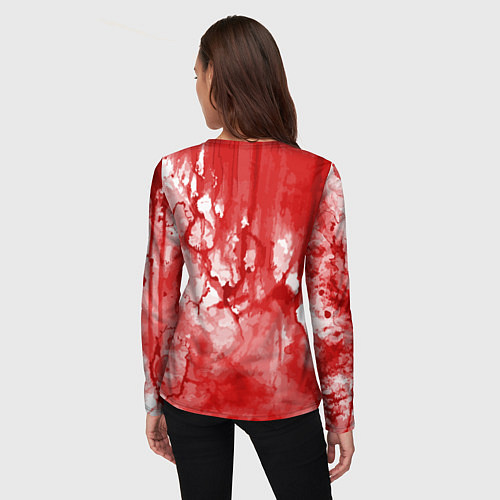 Женский лонгслив Кровь акварельная на Хеллоуин / 3D-принт – фото 4