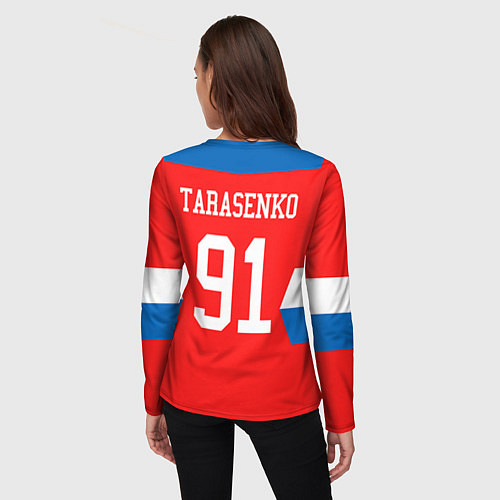 Женский лонгслив Сборная РФ: #91 TARASENKO / 3D-принт – фото 4