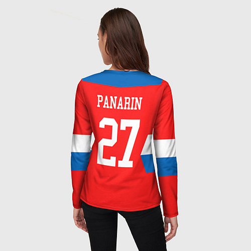 Женский лонгслив Сборная РФ: #27 PANARIN / 3D-принт – фото 4