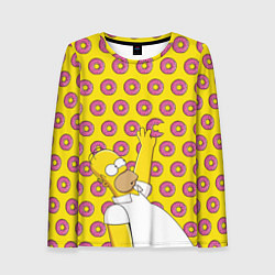 Лонгслив женский Пончики Гомера Симпсона, цвет: 3D-принт