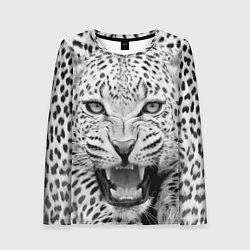 Лонгслив женский Белый леопард, цвет: 3D-принт