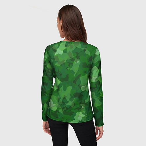 Женский лонгслив Служу России - ежик с автоматом / 3D-принт – фото 4