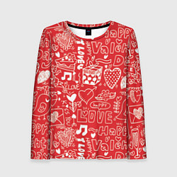 Лонгслив женский Happy Valentine, цвет: 3D-принт