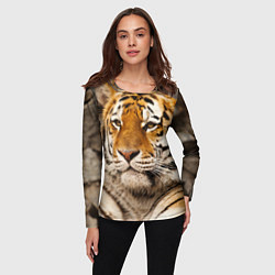 Лонгслив женский Мудрый тигр, цвет: 3D-принт — фото 2
