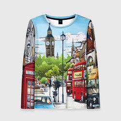 Лонгслив женский Улицы Лондона -Big Ben, цвет: 3D-принт