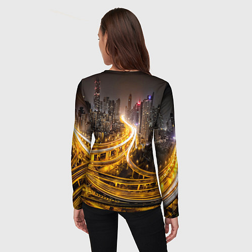 Женский лонгслив Шанхай - авторазвязка / 3D-принт – фото 4