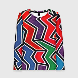 Лонгслив женский Изогнутые линии, цвет: 3D-принт