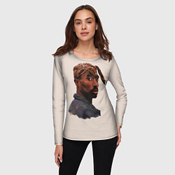 Лонгслив женский Tupac Shakur, цвет: 3D-принт — фото 2