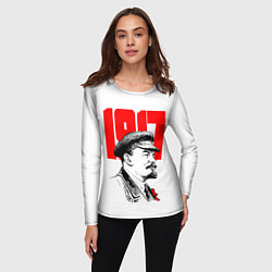 Лонгслив женский Ленин 1917, цвет: 3D-принт — фото 2