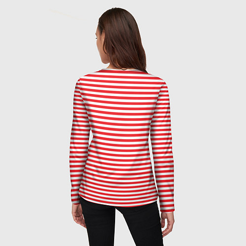 Женский лонгслив Тельняшка ВВ и герб РФ / 3D-принт – фото 4