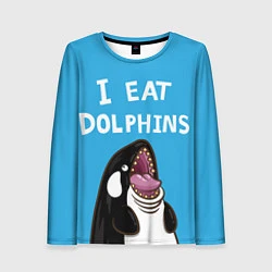 Лонгслив женский I eat dolphins, цвет: 3D-принт