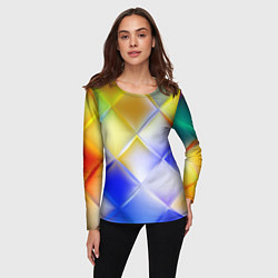 Лонгслив женский Colorful squares, цвет: 3D-принт — фото 2
