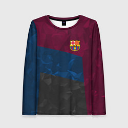 Лонгслив женский FC Barcelona: Dark polygons, цвет: 3D-принт