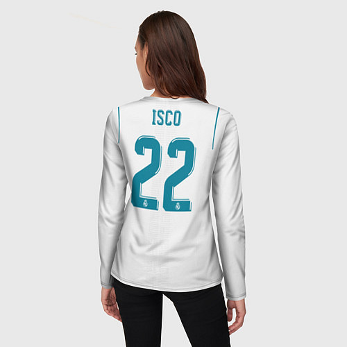Женский лонгслив Real Madrid FC: Isco Home 17/18 / 3D-принт – фото 4