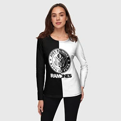 Лонгслив женский Ramones B&W, цвет: 3D-принт — фото 2