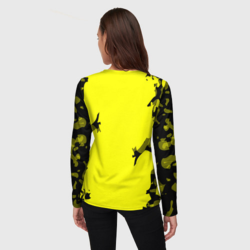 Женский лонгслив FC Borussia Dortmund: Yellow & Black / 3D-принт – фото 4