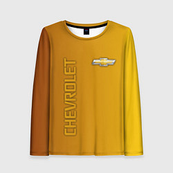 Лонгслив женский Chevrolet желтый градиент, цвет: 3D-принт