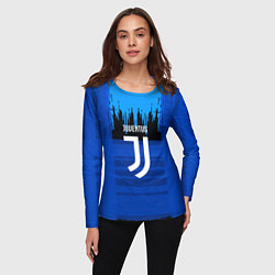 Лонгслив женский FC Juventus: Blue Abstract, цвет: 3D-принт — фото 2