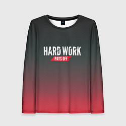 Лонгслив женский Hard Work Pays Off: Red, цвет: 3D-принт