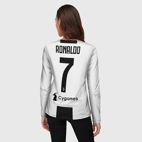 Женский лонгслив FC Juventus: Ronaldo Home 18-19 / 3D-принт – фото 4