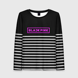 Женский лонгслив Black Pink: White Stripes