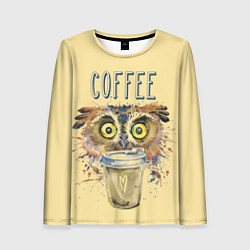 Лонгслив женский Owls like coffee, цвет: 3D-принт